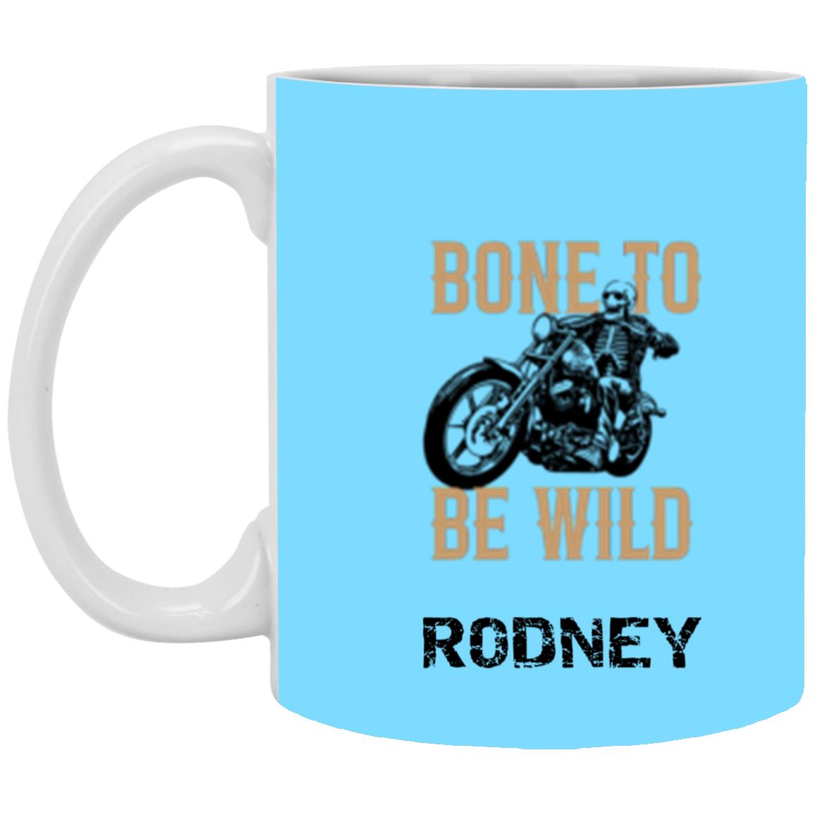 Personalized White Mug w/ Background Color "Bone To Be Wild"