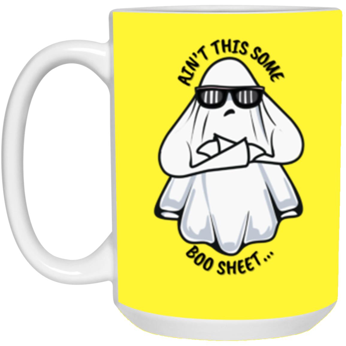 Custom White Mug w/ Background Color "Ain't This Some Boo Sheet"