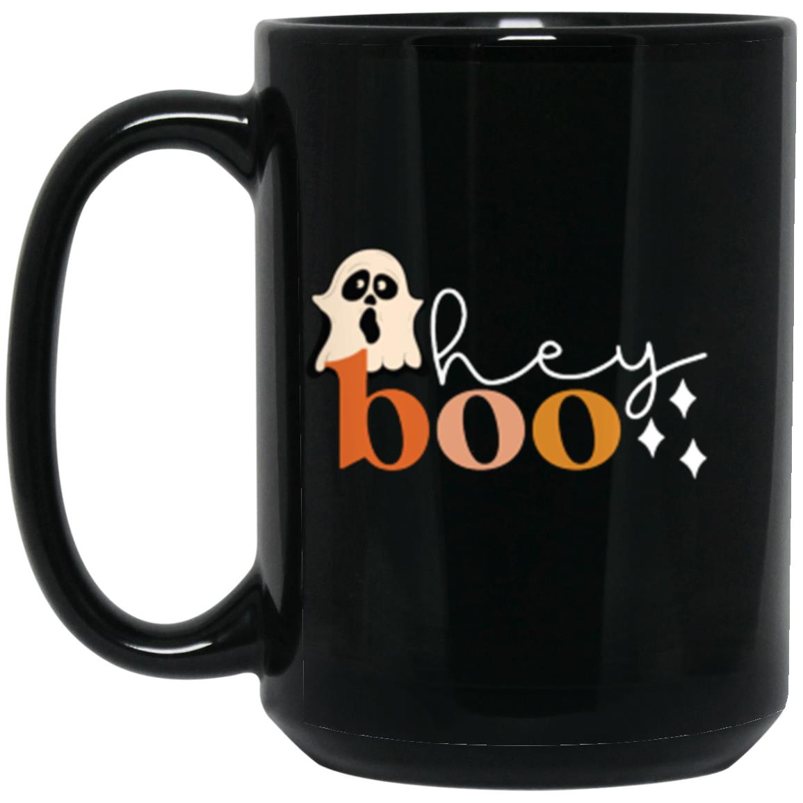 Custom Black Mug "Hey Boo"