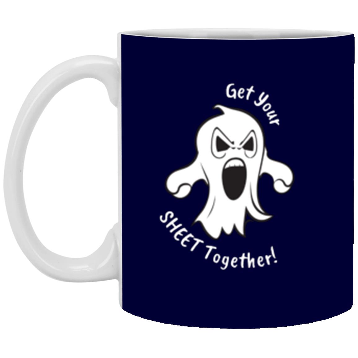 Custom White Mug w/ Background Color "Get Your Sheet Together!"