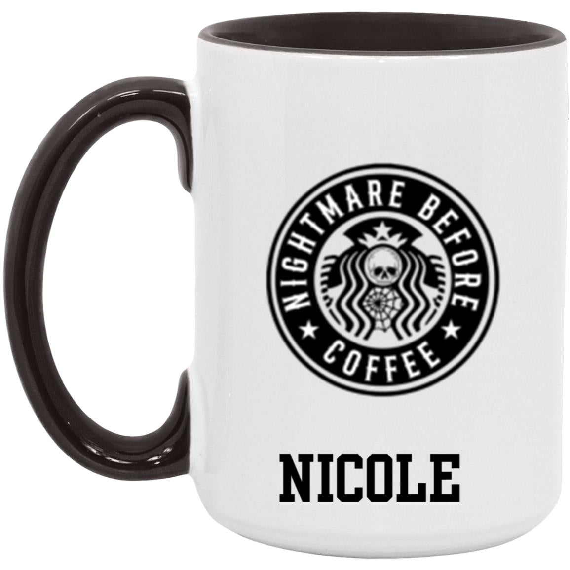 Personalized Accent Mug "Nightmare Before Coffee"