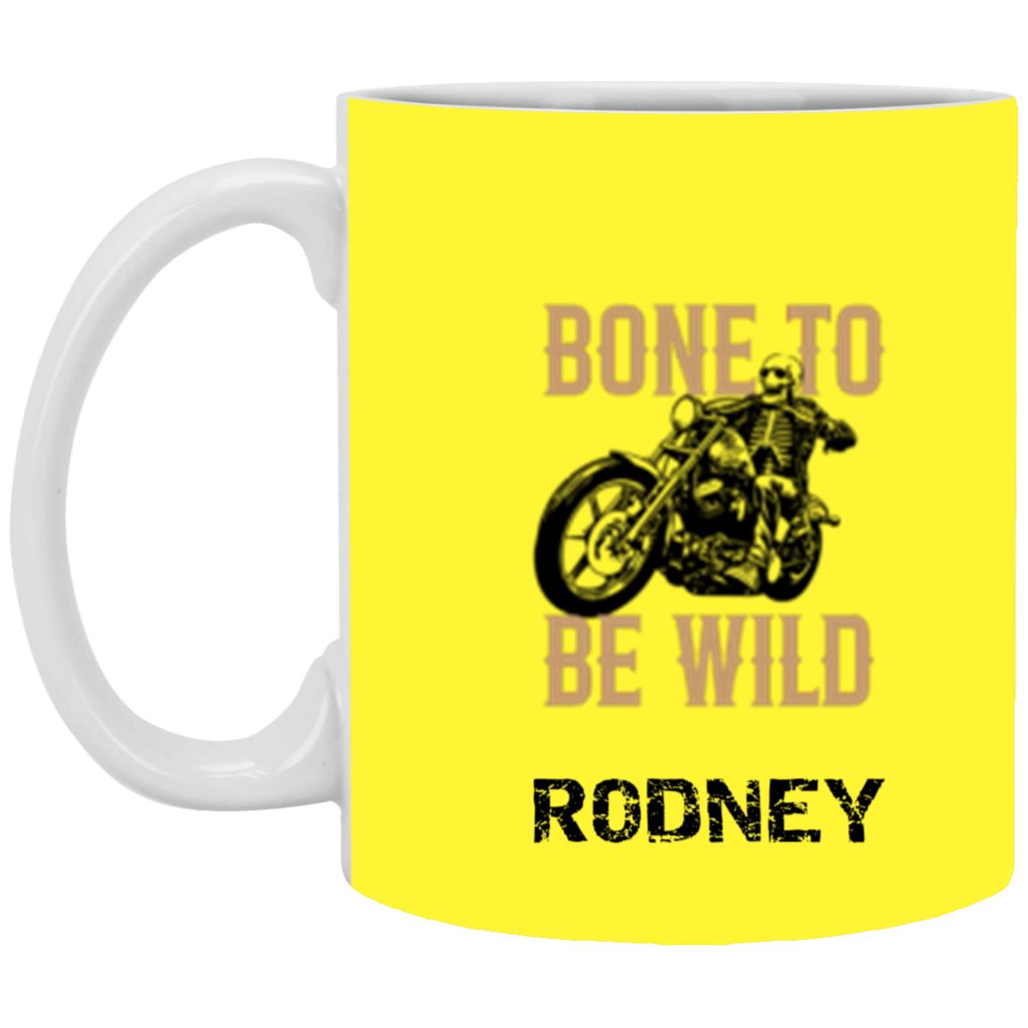 Personalized White Mug w/ Background Color "Bone To Be Wild"