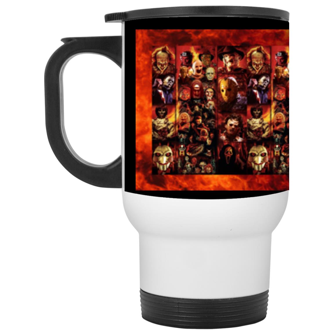 Custom White Travel Mug Horror